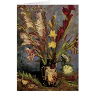 Cartão Vaso com Gladíolos por Vincent van Gogh