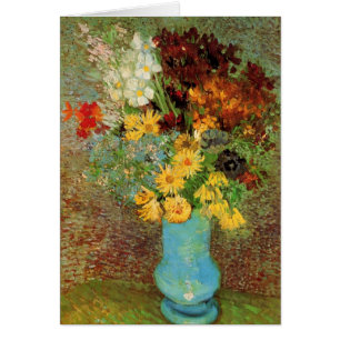 Cartão Vaso com Margaridas e Anêmonas por Vincent van Gog
