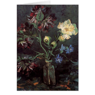 Cartão Vaso com Myosotis e peônias - Vincent van Gogh