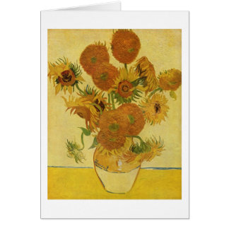 Cartão Vaso com quinze girassóis, belas artes de Van Gogh