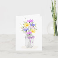 Vaso de Jarra de Pedra com Flores Silvestres para 