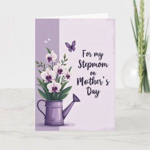 Cartão Vaso de Rega para o Dia das Mães com Orquídea Cart