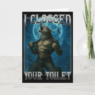 Cartão Vaso sanitário entupido meme engraçado do lobo alf