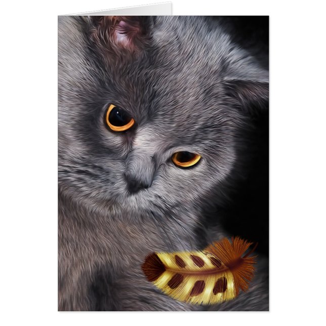 Cartão Vazio Britânico de Pintura do Piso de Cabelo Curto (Frente)