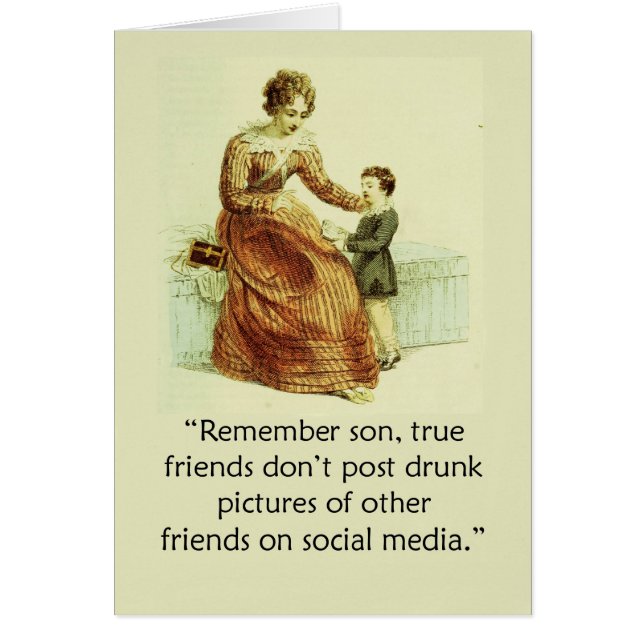 Cartão Vazio cómico da mãe e do filho de Ackermann para (Frente)