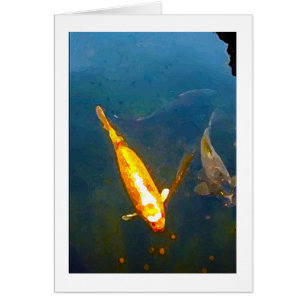 Cartão vazio da arte tímido da lagoa de peixes