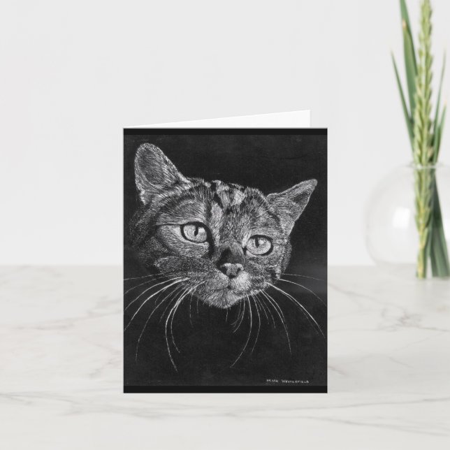 Cartão vazio da cara do gato (Frente)