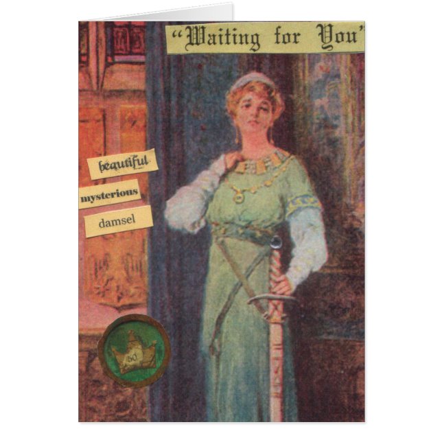 Cartão vazio da mulher medieval misteriosa (Frente)