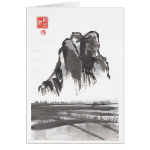 Cartão vazio da paisagem chinesa da montanha