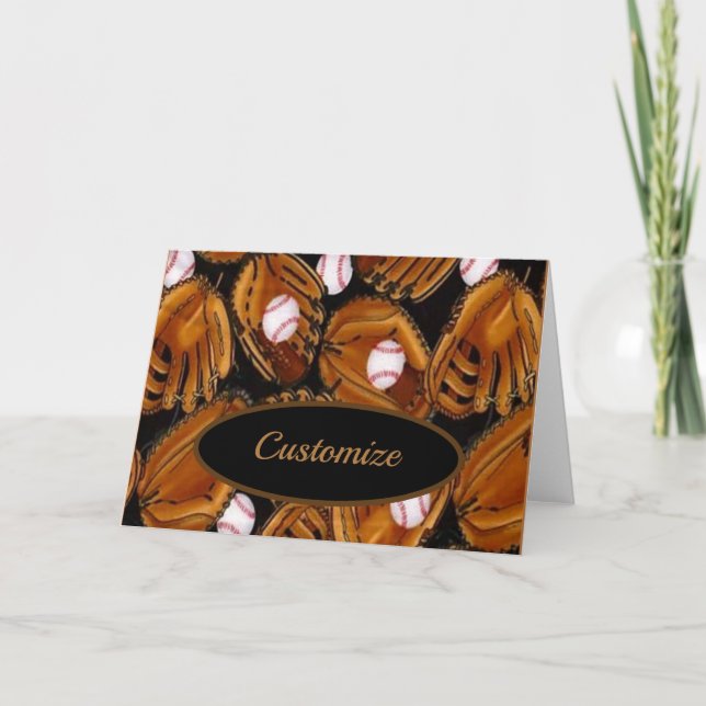 Cartão Vazio das luvas de basebol (Frente)