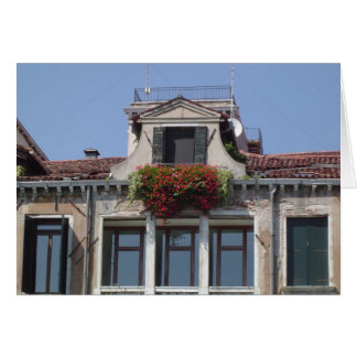 Cartão vazio de caixas da flor da janela de Veneza