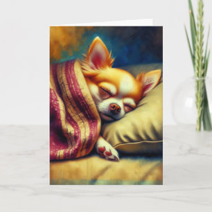 Cartão Vazio de Chihuahua em Cute Napping