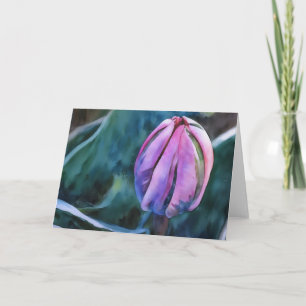 Cartão Vazio de Estilo de Aquarela de Arte de Jardim de T