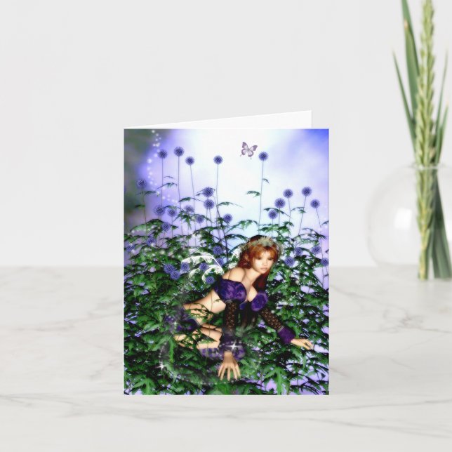 Cartão vazio de Fairie do cardo (Frente)