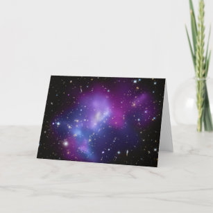 Cartão Vazio de Fotografia Espacial Celestial Roxo