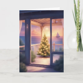 Cartão Vazio de Natal à beira