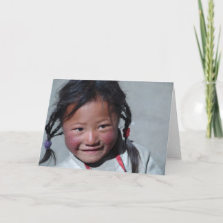 Cartão Vazio de Notecard- da menina da fundação de Terma