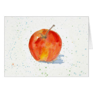 Cartão Vazio de pintura por aquarela de Fruta vermelha de