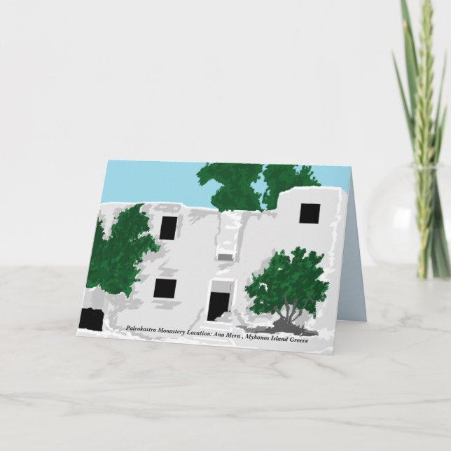 Cartão Vazio de placa de anotação/Paleokastro Monastério (Frente)