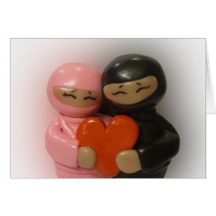 Cartão vazio do casal de Ninja