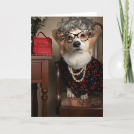 Cartão vazio do corgi da tia Gussy