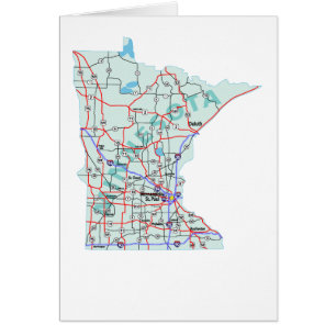 Cartão vazio do mapa de Minnesota