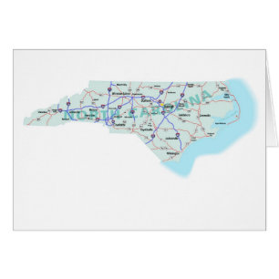 Cartão vazio do mapa de North Carolina