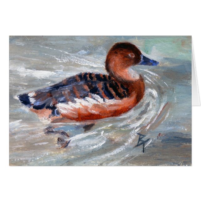 Cartão vazio do pato da natação (Frente Horizontal)