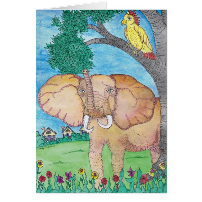 Cartão VAZIO - elefante (Frente)