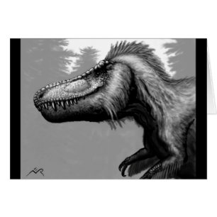 Cartão vazio emplumado do Tyrannosaur