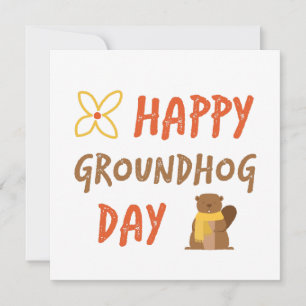 Cartão Vazio feliz do dia de Groundhog da novidade de
