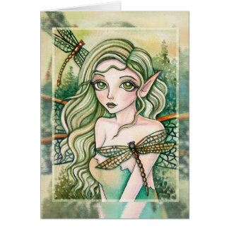 Cartão vazio - libélula verde