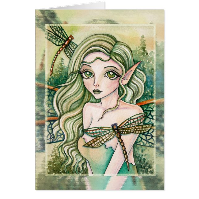 Cartão vazio - libélula verde (Frente)