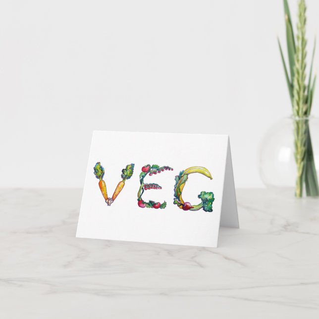 Cartão Vazio Notecards interno de "Veg" (Frente)