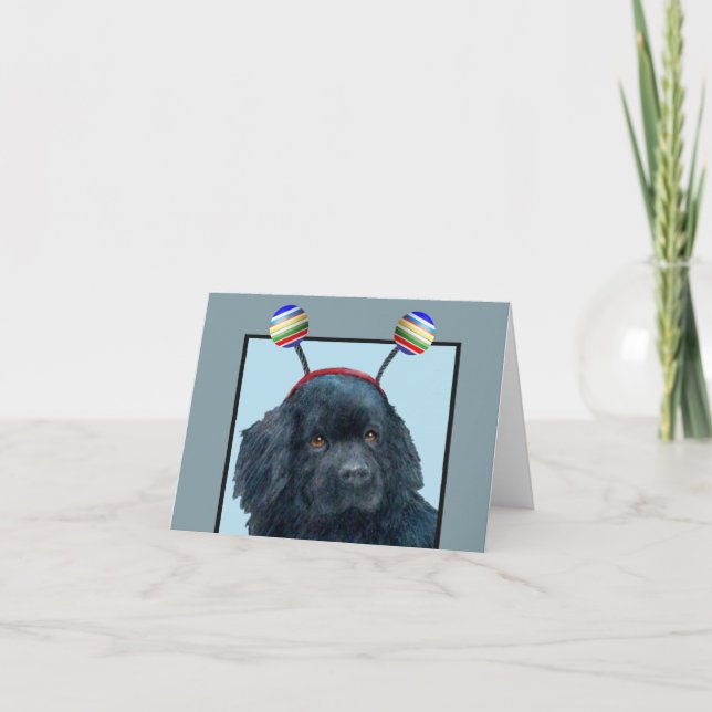 Cartão vazio parvo de cão preto (Frente)