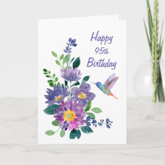 Cartão Vazio Personalizado 95.o Aniversário da Flor Hummi