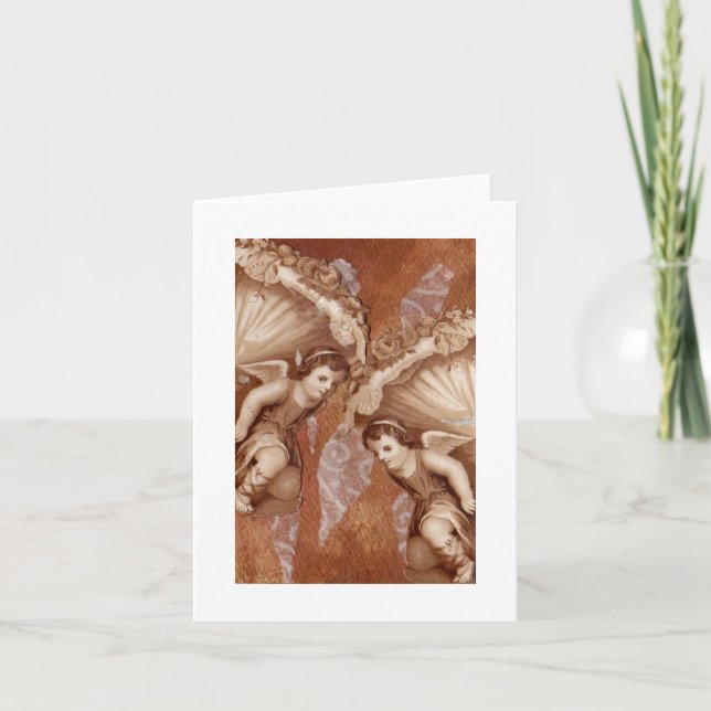 Cartão Vazio saudando Notecard Victorian Putti Angels (Frente)