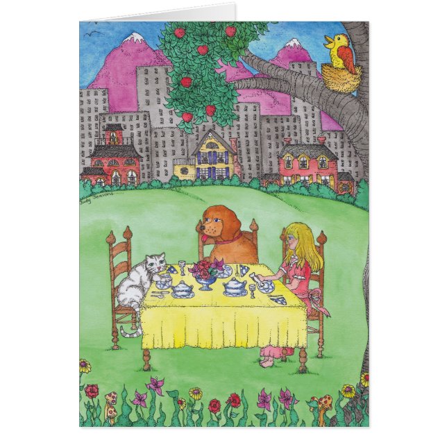 Cartão VAZIO - tea party (Frente)