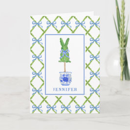 Cartão Vazio Topiário da Chinoiserie Bunny do Grande Milê