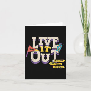 Cartão Vbs 2025 Christian Youth Camp Live It Out Bíblia S