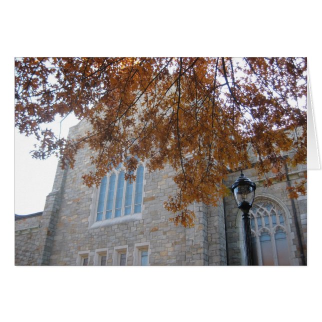 Cartão VCC com folhas de carvalho no outono (Frente Horizontal)