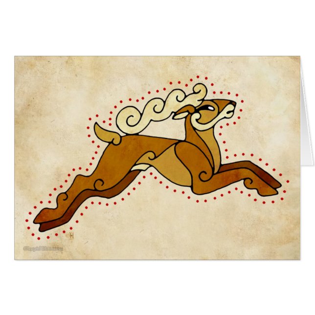 Cartão Veado celta (Frente Horizontal)