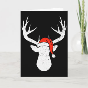 Cartão Veado Com Chapéu de Papai Noel Presente de Caça de