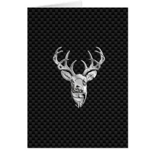Cartão Veado simbólico de prata com Impressão de estilo d
