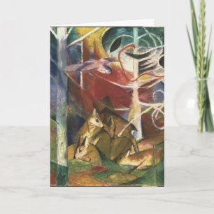 Cartão Veados na Floresta por Franz Marc, Arte Fino Vinta