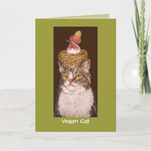 Cartão Vegan Cat (Frente)