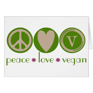 Cartão Vegan do amor da paz