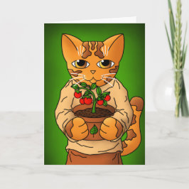 Cartão Vegan Gardener Cat