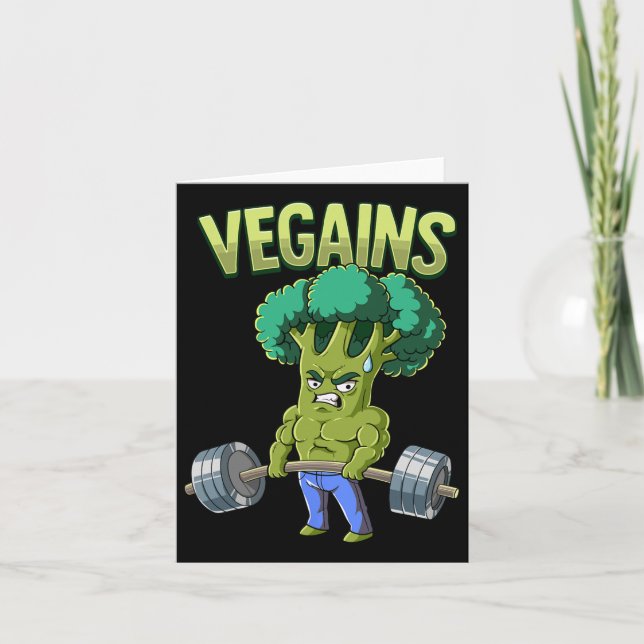 Cartão Vegan Gym Bodybuilding Vegains (Frente)