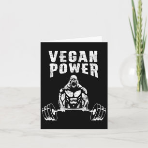 Cartão Vegan Power Gorilla Bodybuilding Gym Workout
